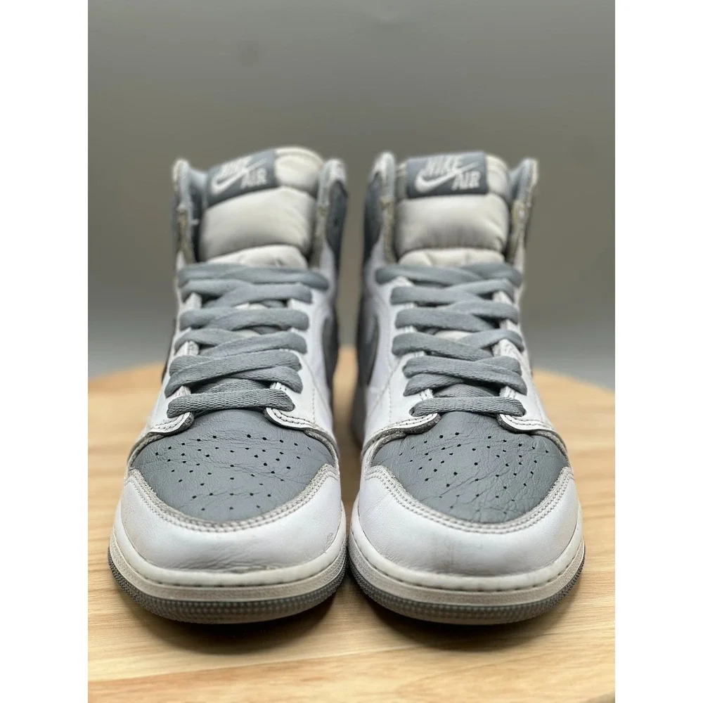 Nike 575441-037 Air Jordan 1 Retro High OG Stealth GS‎ 6Y Shoes White Grey READ